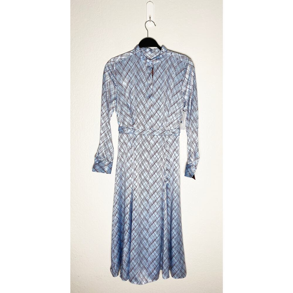 Equipment Femme Women's Sabenne Silk Dress Belted Contrast Placket/Cuffs NWT 00